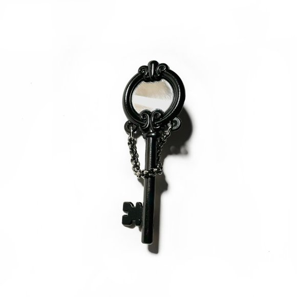 Ball & Chain Co black mirror key enamel pin - Picture 2 of 4
